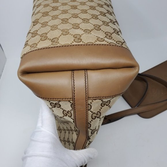 100% Auth Gucci Large Canvas Tote with Pouch Bag - Picture 14 of 15